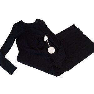 NWT Petal + Pup Louise Scoop Back Black Embellished Midi Dress Women's Medium M